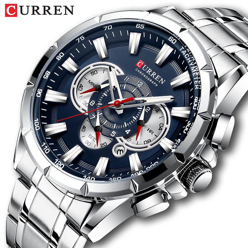Luxury Watch Name - CURREN Wrist Watch Men Waterproof Chronograph