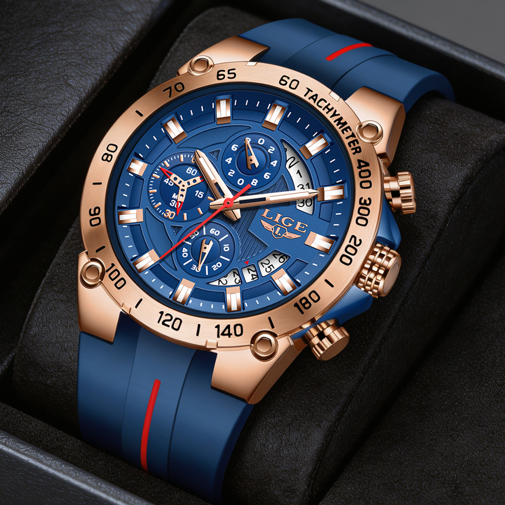 Luxury Watch Organizer For Men - LIGE Luxury Military Men Watch Waterproof