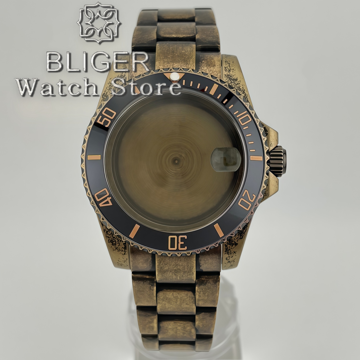 BLIGER 40MM Retro Sapphire Gla - Bronze Case Watch recension och pris
