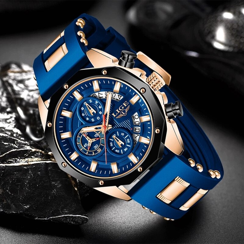 LIGE Fashion Men Watches Top B - Luxury Watch Name recension och pris