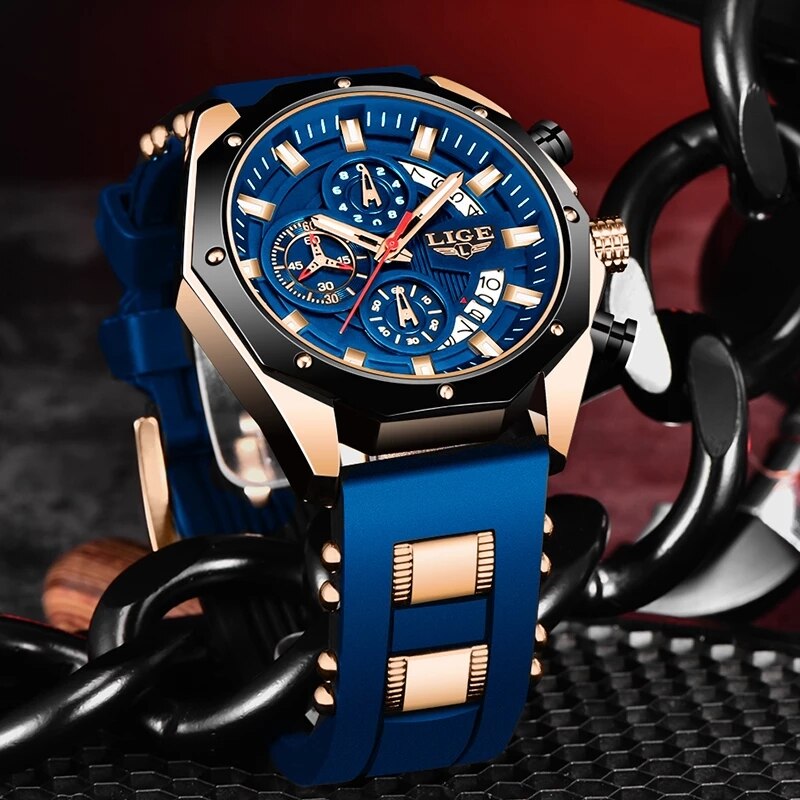 LIGE Fashion Men Watches Top B - Luxury Watch Name recension och pris
