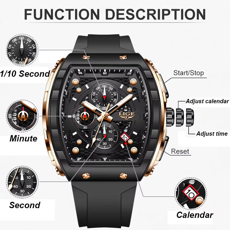 LIGE Top Brand Luxury Men Watc - Luxury Watch Name recension och pris