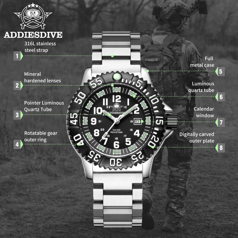 Addies Dive Men Fashion Casual - Luxury Watch Longines recension och pris