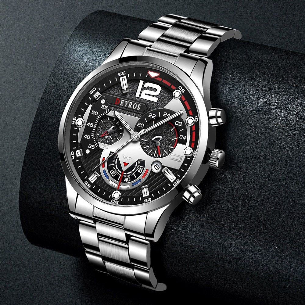 2pcs Luxury Black Quartz Watch - Luxury Watch Organizer For Men recension och pris