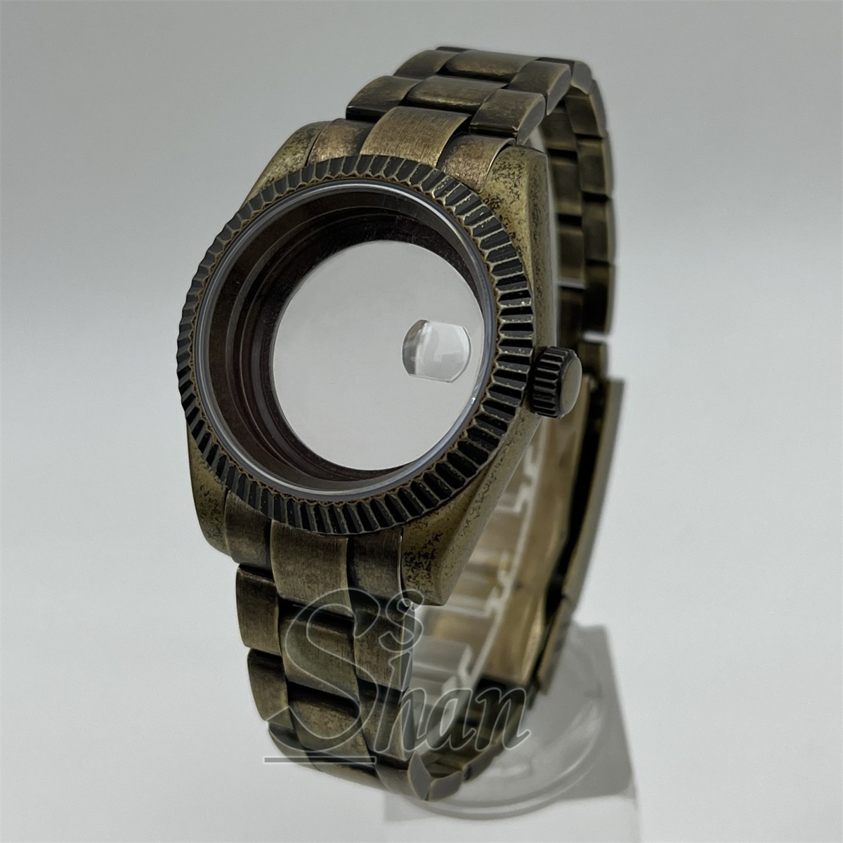 39MM Bronze‑Tone Grooved Watch - Bronze Case Watch recension och pris