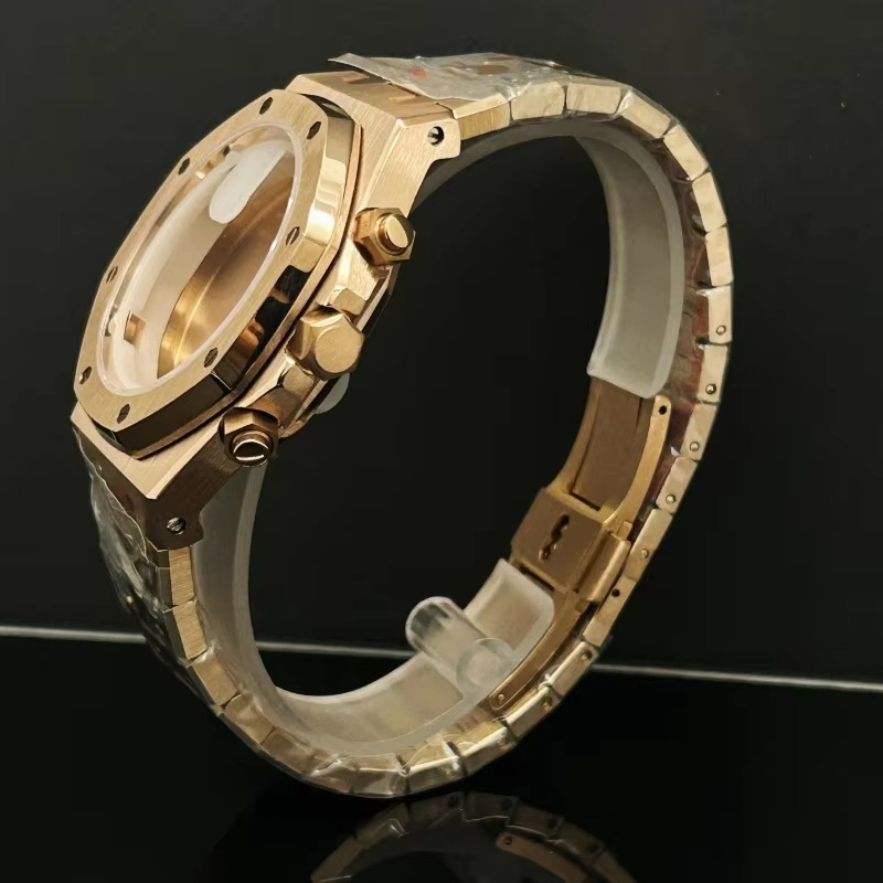 41mm Rose Gold Black Watch Men - Exhibition Caseback recension och pris