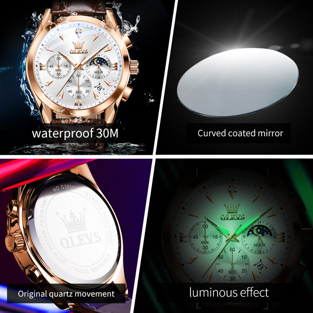 OLEVS Brand New Fashion Quartz - Luxury Watch Name recension och pris