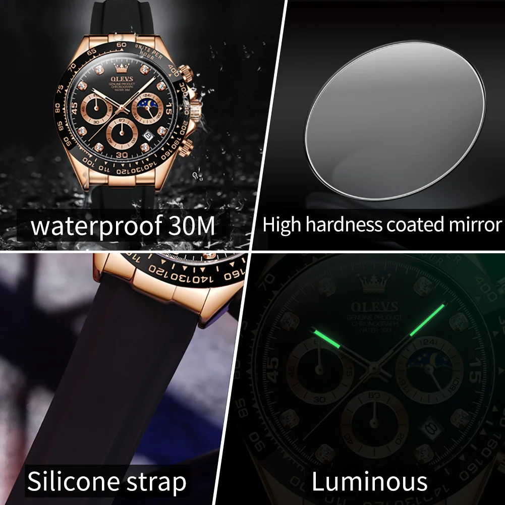 OLEVS 2875 Men's Watches Chron - Luxury Watch Name recension och pris